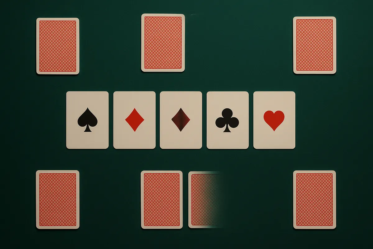 Этапы раздачи Casino Hold’em от двух закрытых карт до пяти общих